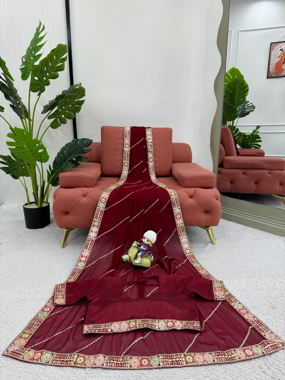 Elegant Faux Georgette Saree