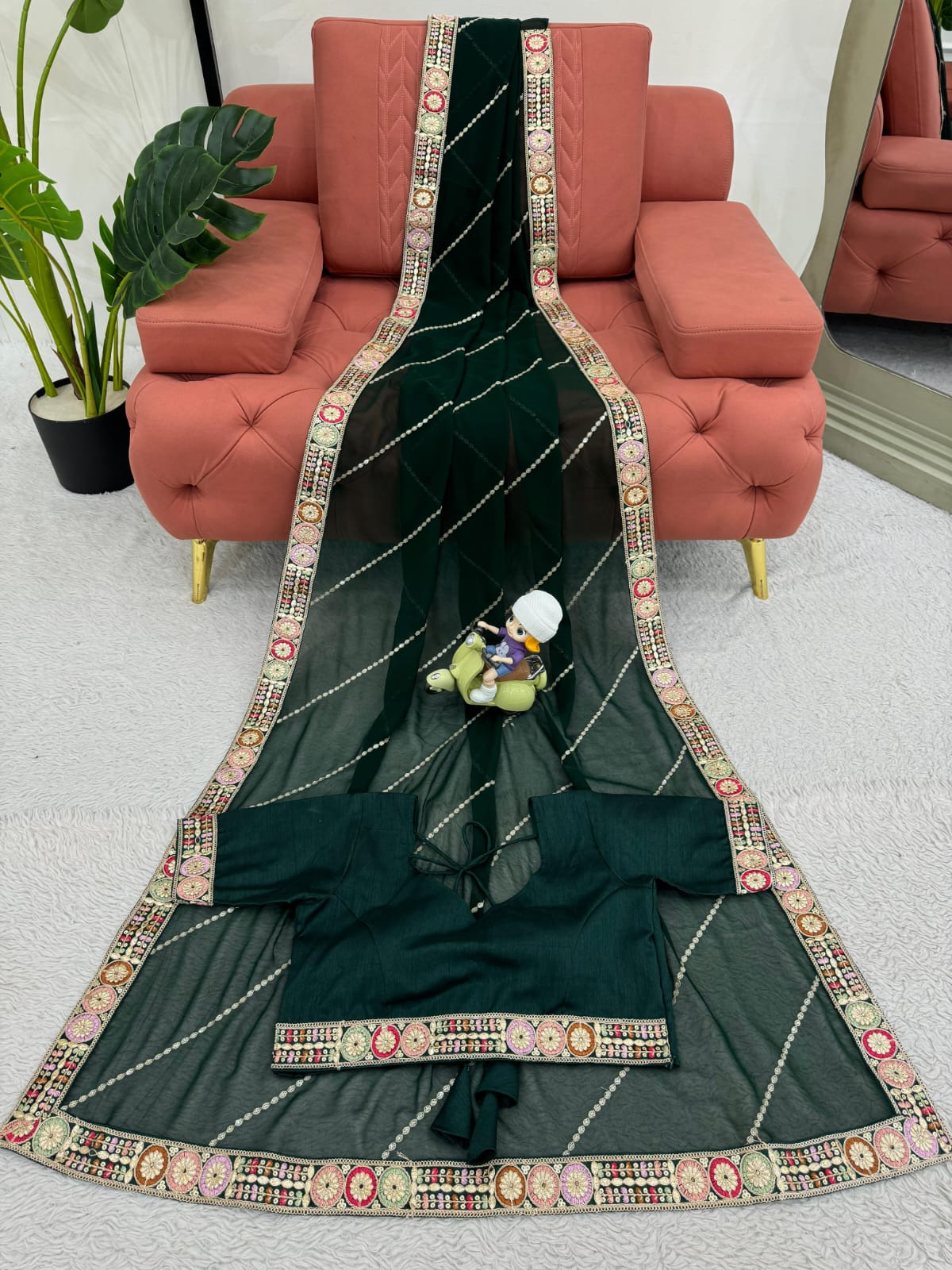Elegant Faux Georgette Saree