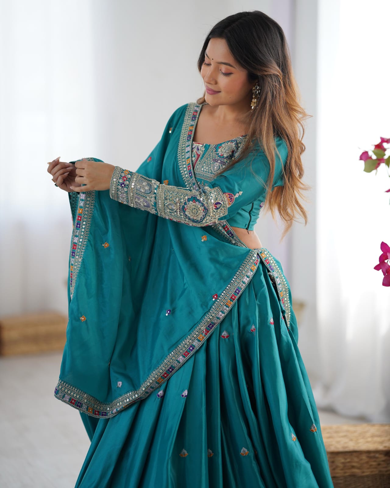 Elegant Coding Dori with Thread & Sequin detailing