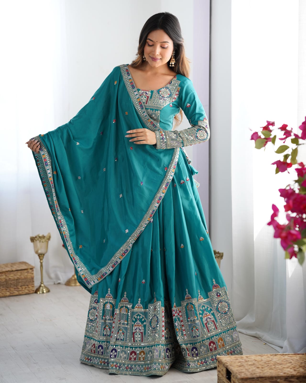 Elegant Coding Dori with Thread & Sequin detailing