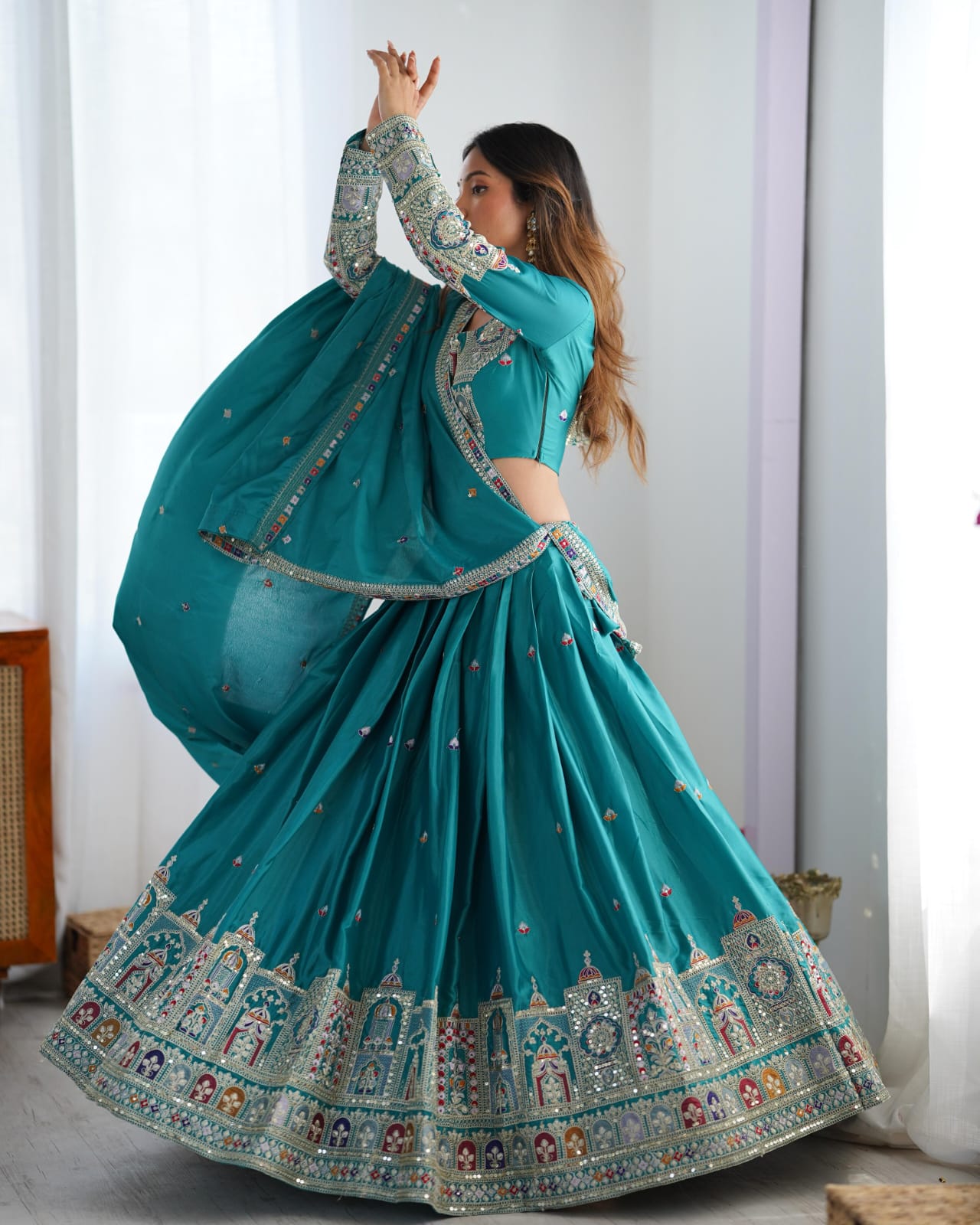 Elegant Coding Dori with Thread & Sequin detailing