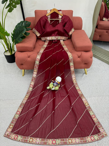Elegant Faux Georgette Saree