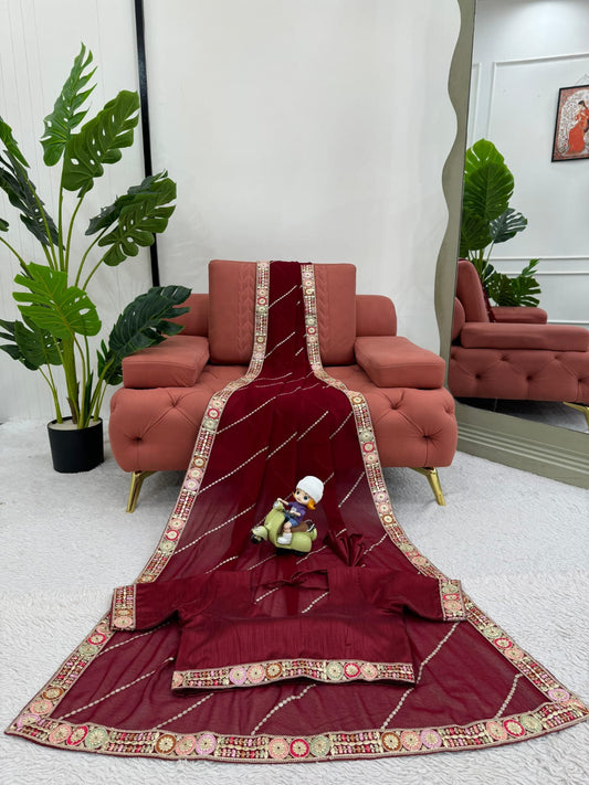Elegant Faux Georgette Saree