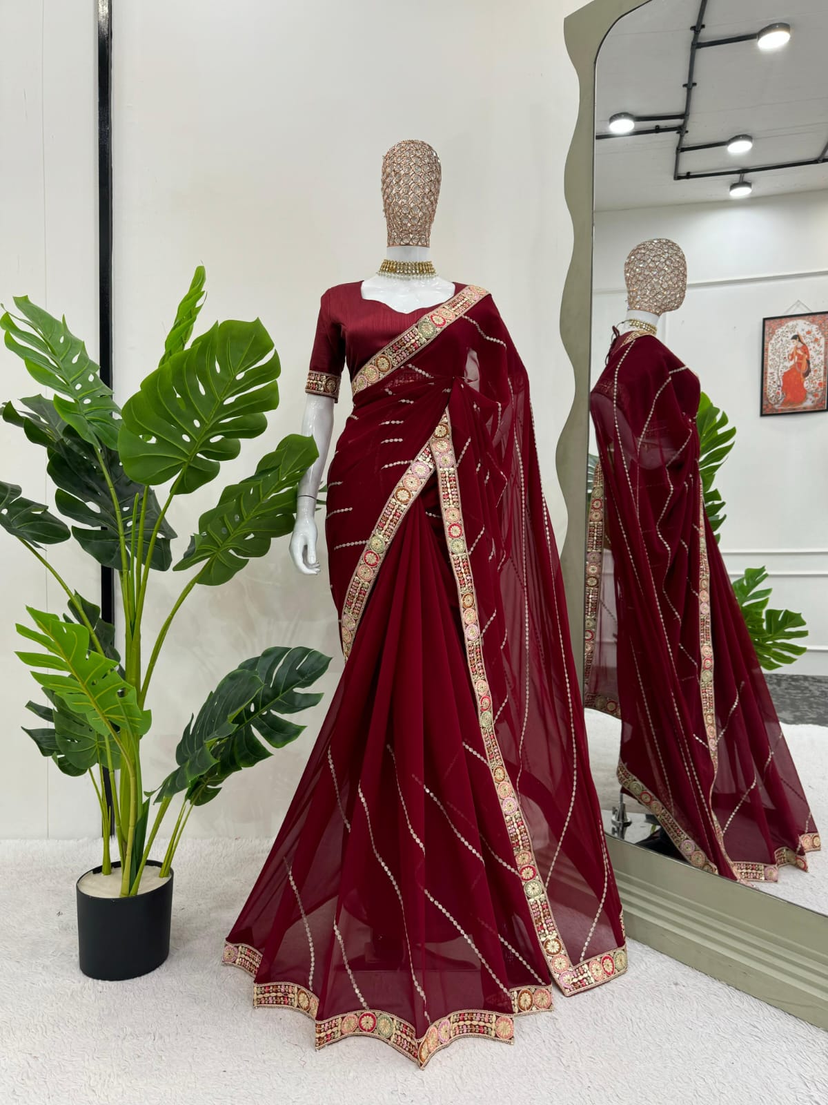 Elegant Faux Georgette Saree