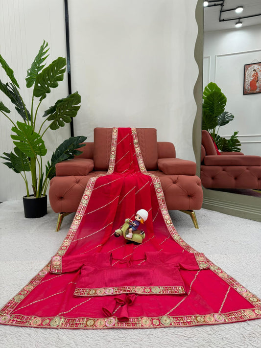 Elegant Faux Georgette Saree